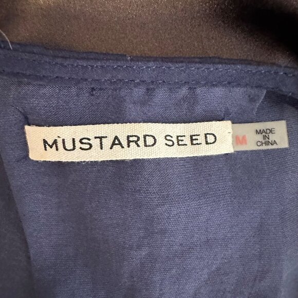 Mustard Seed Strappy‎ Surplice Navy Blouse - Picture 4 of 5